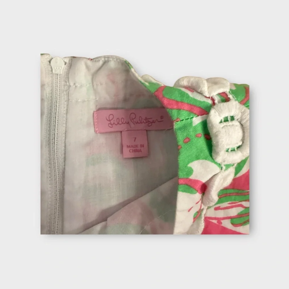 Lilly Pulitzer Pink & Green Floral Classic Shift Dress